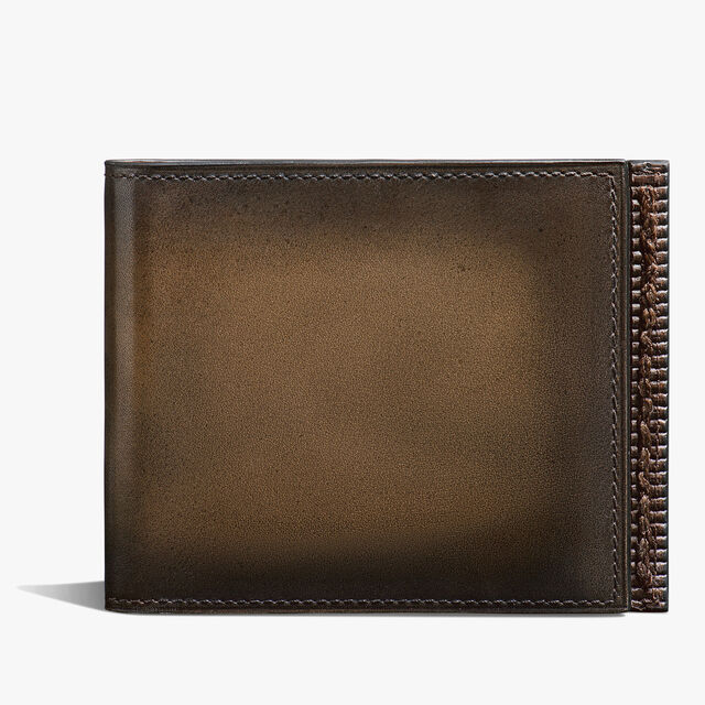 Makore Leather Compact Wallet, NERO LEGNO, hi-res 1