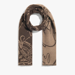 Wool Scritto Scarf, SIGNATURE BROWN, hi-res