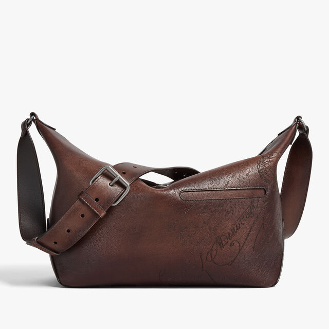 Toujours Soft Zipped Hobo Scritto Leather Messenger, SOFT BROWN, hi-res 1