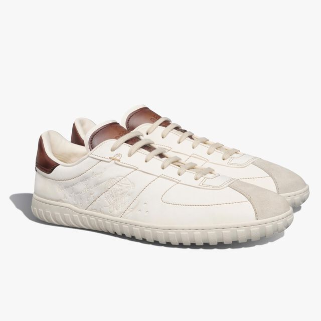 Trainer Leather Sneaker, WHITE, hi-res 2