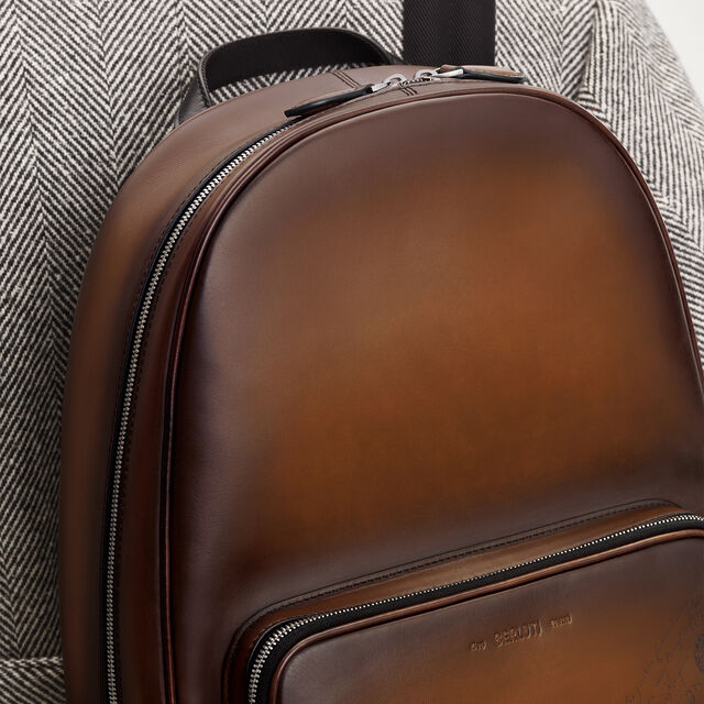 Time Off Scritto Leather Backpack, CACAO INTENSO, hi-res 4