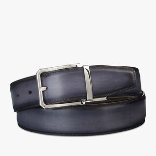 Versatile Scritto leather 35 mm Reversible Belt, NERO & TOBACCO BIS, hi-res