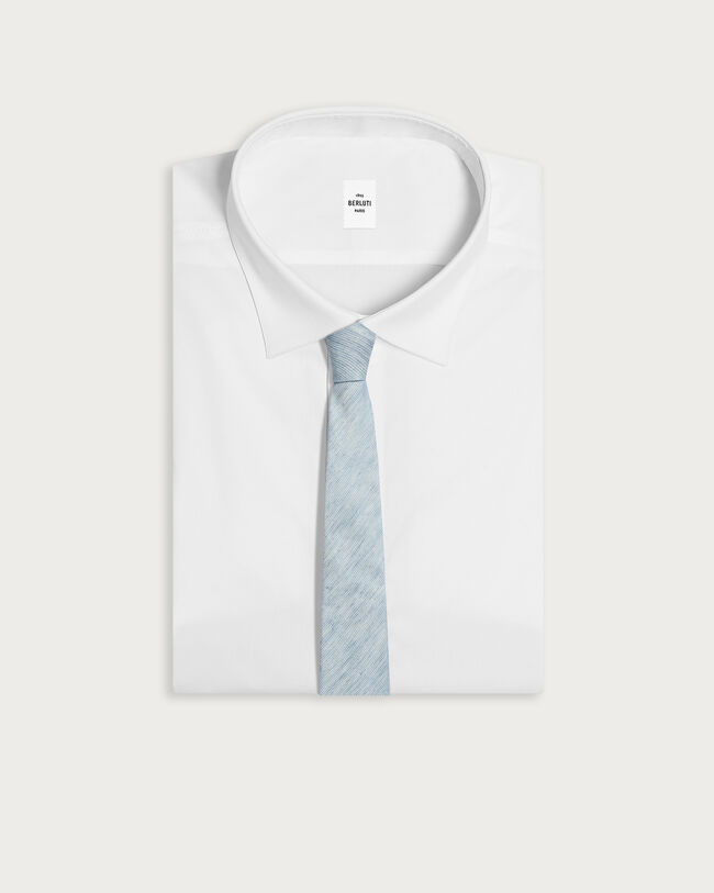 Pinstripes B-Thabor Embroidery Tie, Sky Blue, hi-res