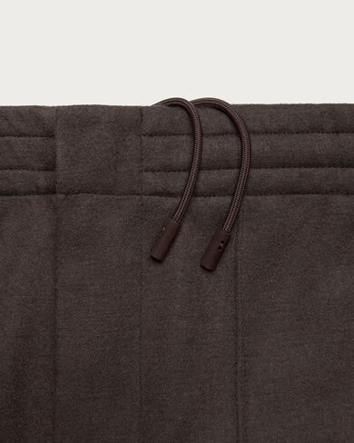 Jersey Pants with Leather Detail, Chocolate Brown, hi-res