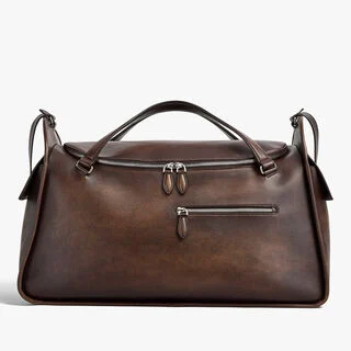 Périple Weekender Travel Bag In Leather, SOFT BROWN, hi-res