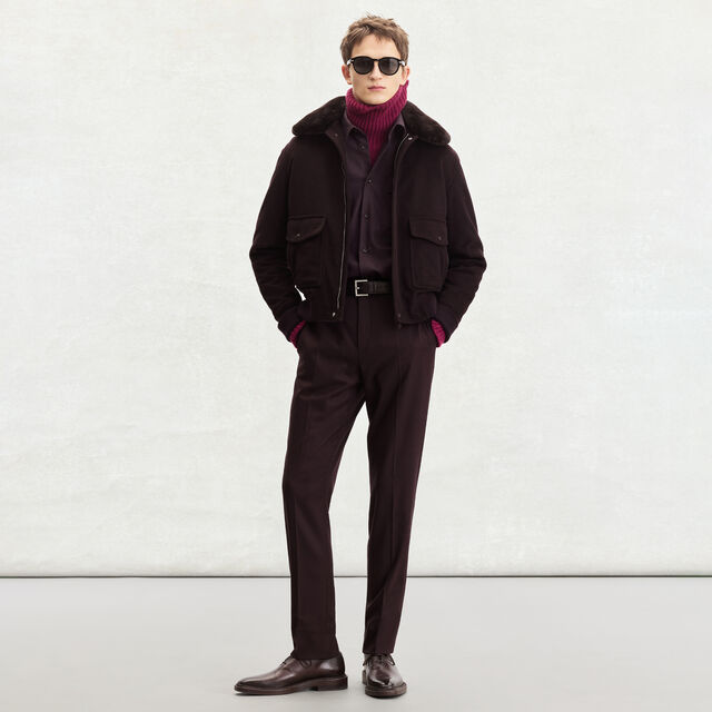 Wool Military Shirt, NERO BORDO, hi-res 4