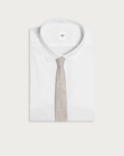 Pinstripes B-Thabor Embroidery Tie, Natural Beige, hi-res