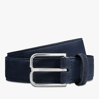 Essence Camoscio Leather 35 mm Belt, NAVY, hi-res