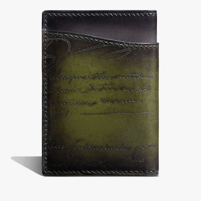 Jagua Gradiant Scritto Leather Card Holder, NERO GRIGIO + NERO CAVIAR, hi-res 2