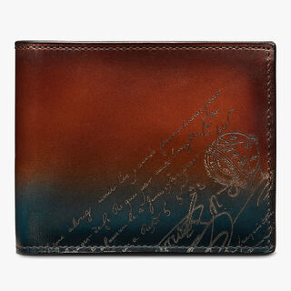 Makore Scritto Leather Wallet, CLOUDY CACAO, hi-res
