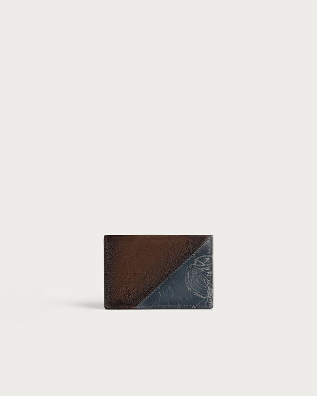 Imbuia Tangram Card Holder, Soft Brown & Midnight Blue, hi-res