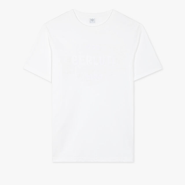 T-Shirt À Logo Et Broderie Scritto, BLANC OPTIQUE, hi-res 1