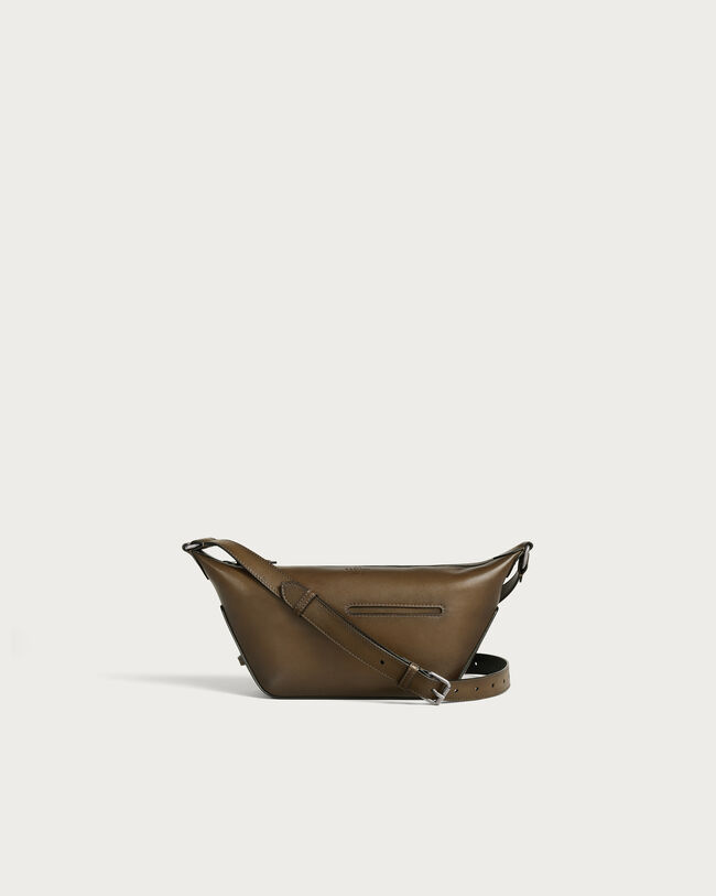 Toujours Soft Zipped Hobo XS Messenger, Dark Kaki, hi-res