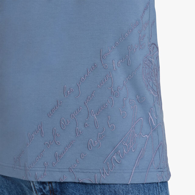 Embroidered Scritto T-Shirt, STORM BLUE, hi-res 5