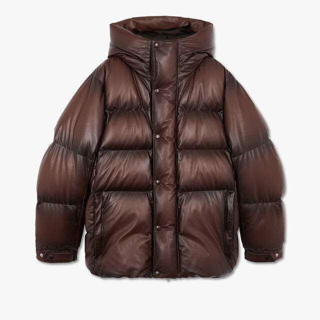 Patina Leather Down Jacket, EQUINOX BROWN, hi-res 1