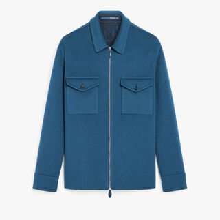 Splitable Wool and Cashmere Zipped Overshirt, NILE BLUE/ INTERNAL GIANT SCRI, hi-res