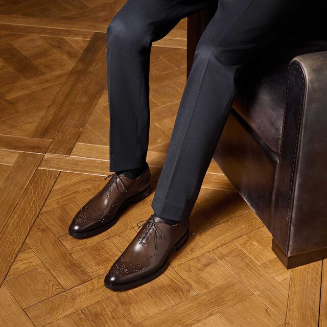 Ajouré Equilibre Venezia Calf Leather Oxford, MARRONE INTENSO, hi-res 2