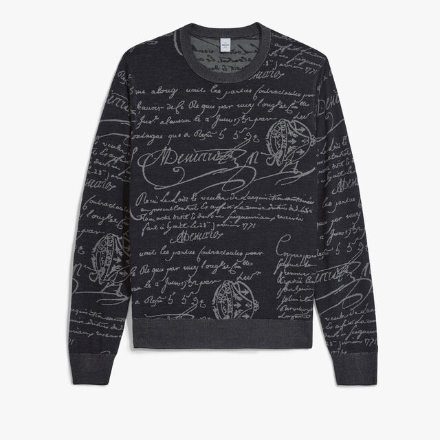 Classic Scritto Crewneck, NAVY/ GREY SCRITTO, hi-res 1