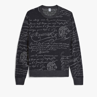 Classic Scritto Crewneck, NAVY/ GREY SCRITTO, hi-res