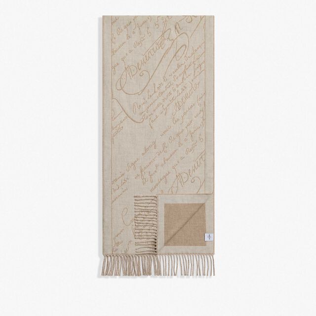 Scritto Cashmere Scarf, ECRU / WARM BEIGE, hi-res 2
