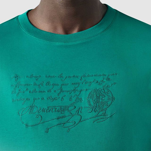 刺绣Scritto图纹T恤衫, LEISURE VALLEY GREEN, hi-res 5