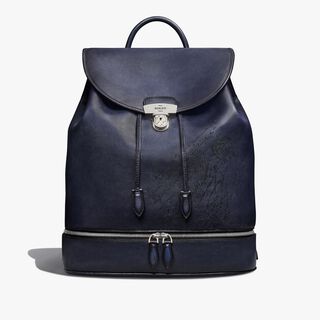 Sac A Dos Escape En Cuir Scritto, INDIGO DENIM, hi-res