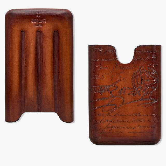 Cigar Case 4 Scritto Leather, CACAO INTENSO, hi-res 3
