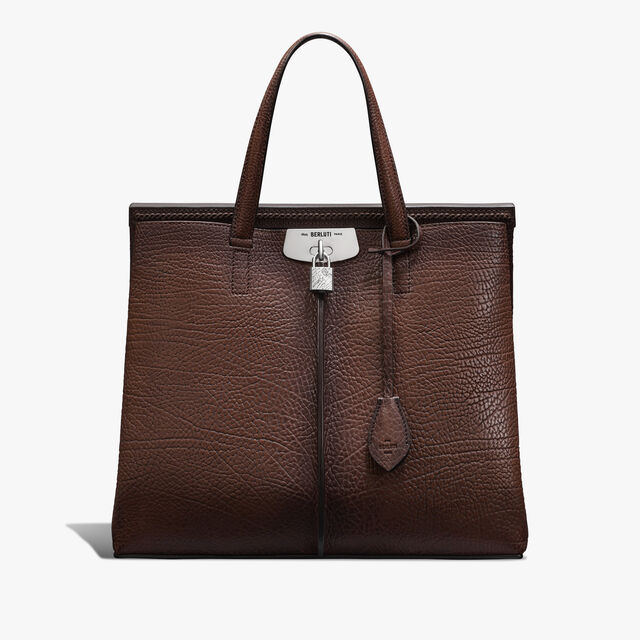 Luti 38 Leather Tote Bag, DARK BROWN, hi-res 1