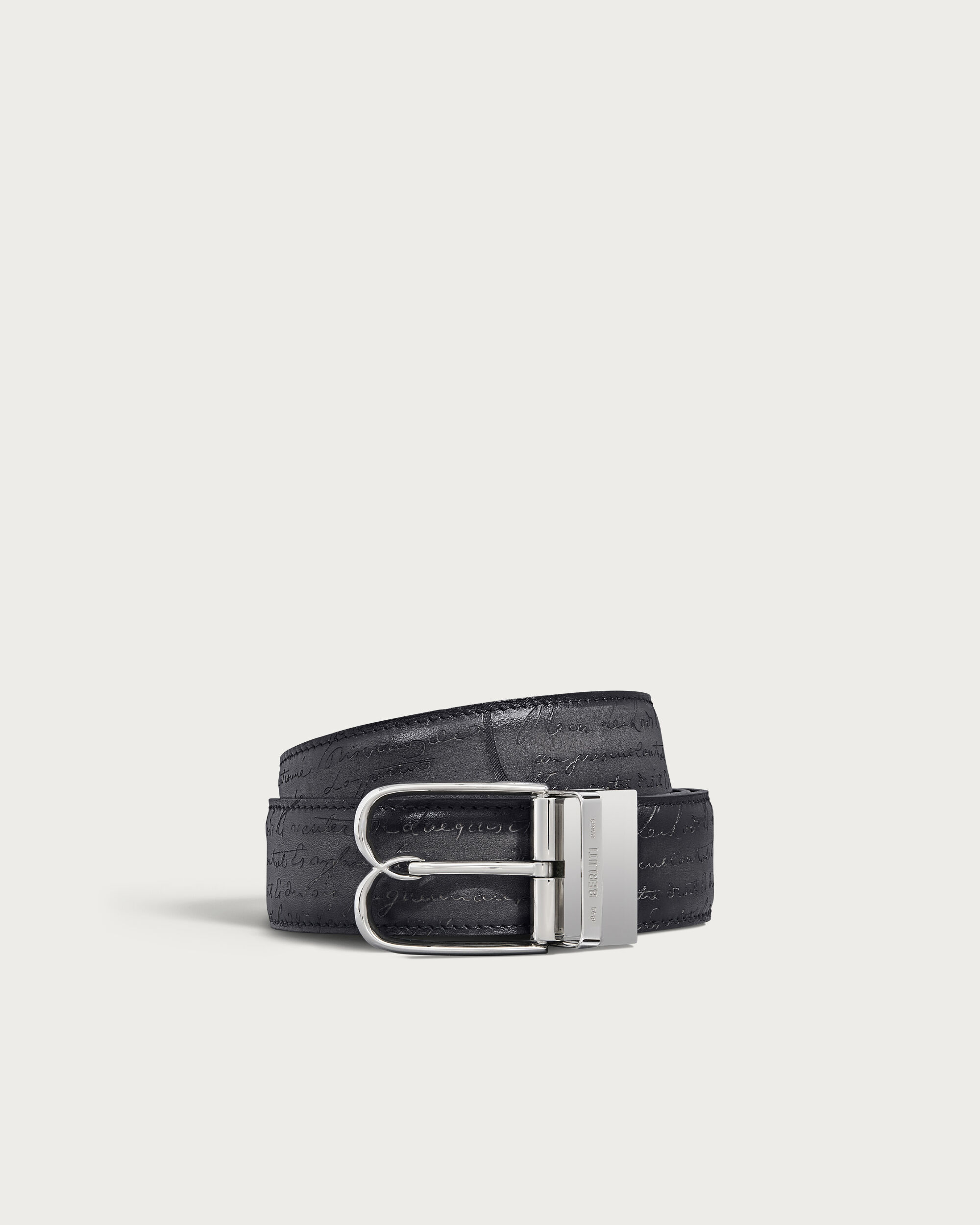 B Volute Reversible Belt, Nero Grigio & Nero Caviar, hi-res