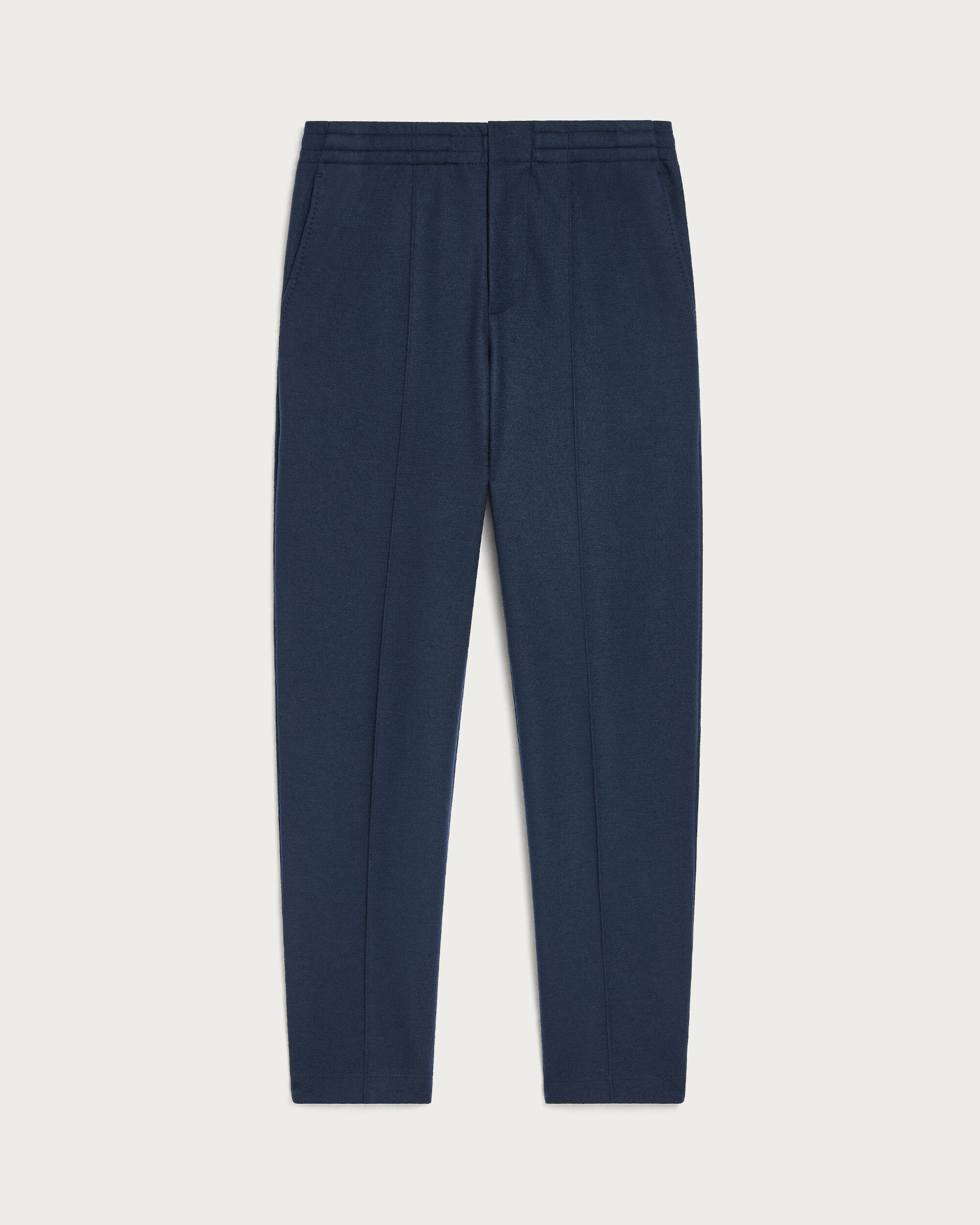 Jersey Pants with Leather Detail, Midnight Blue, hi-res