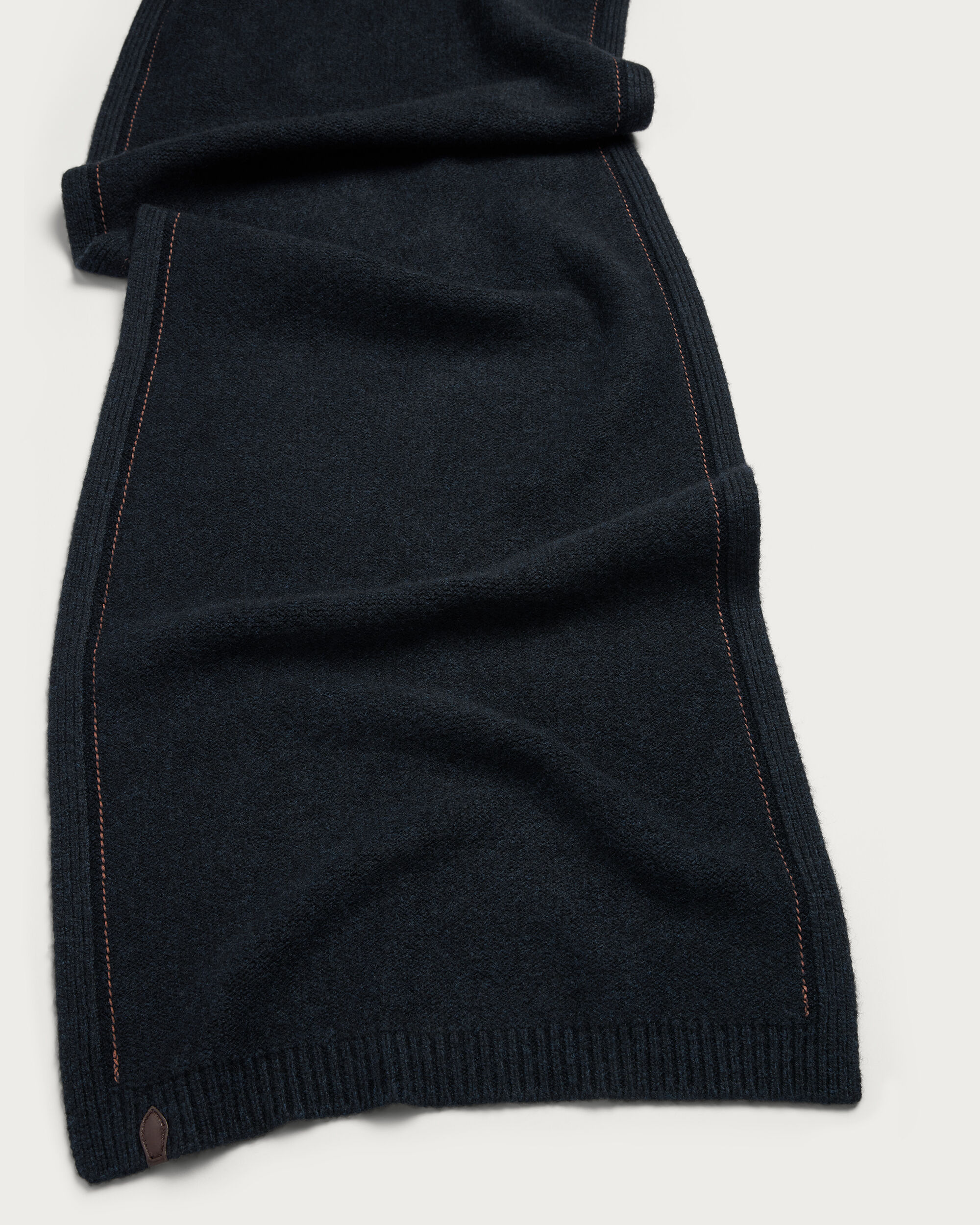 Leather Braiding Scarf, Cold Night Blue, hi-res