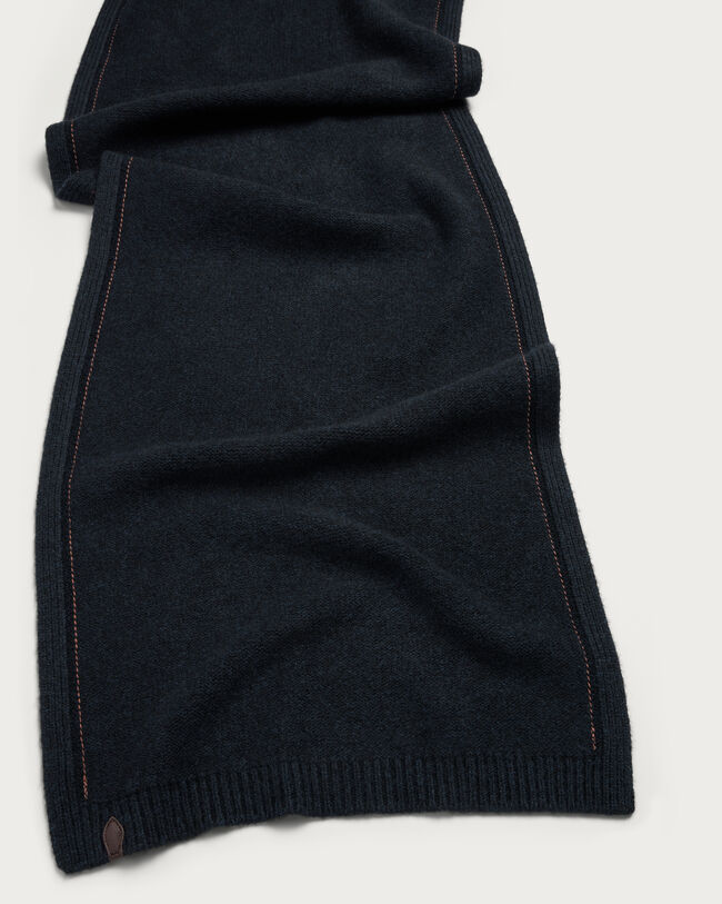 Leather Braiding Scarf, Cold Night Blue, hi-res