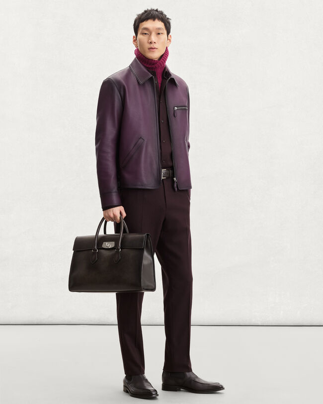 Leather Patina Un Jour Blouson, Grapes, hi-res