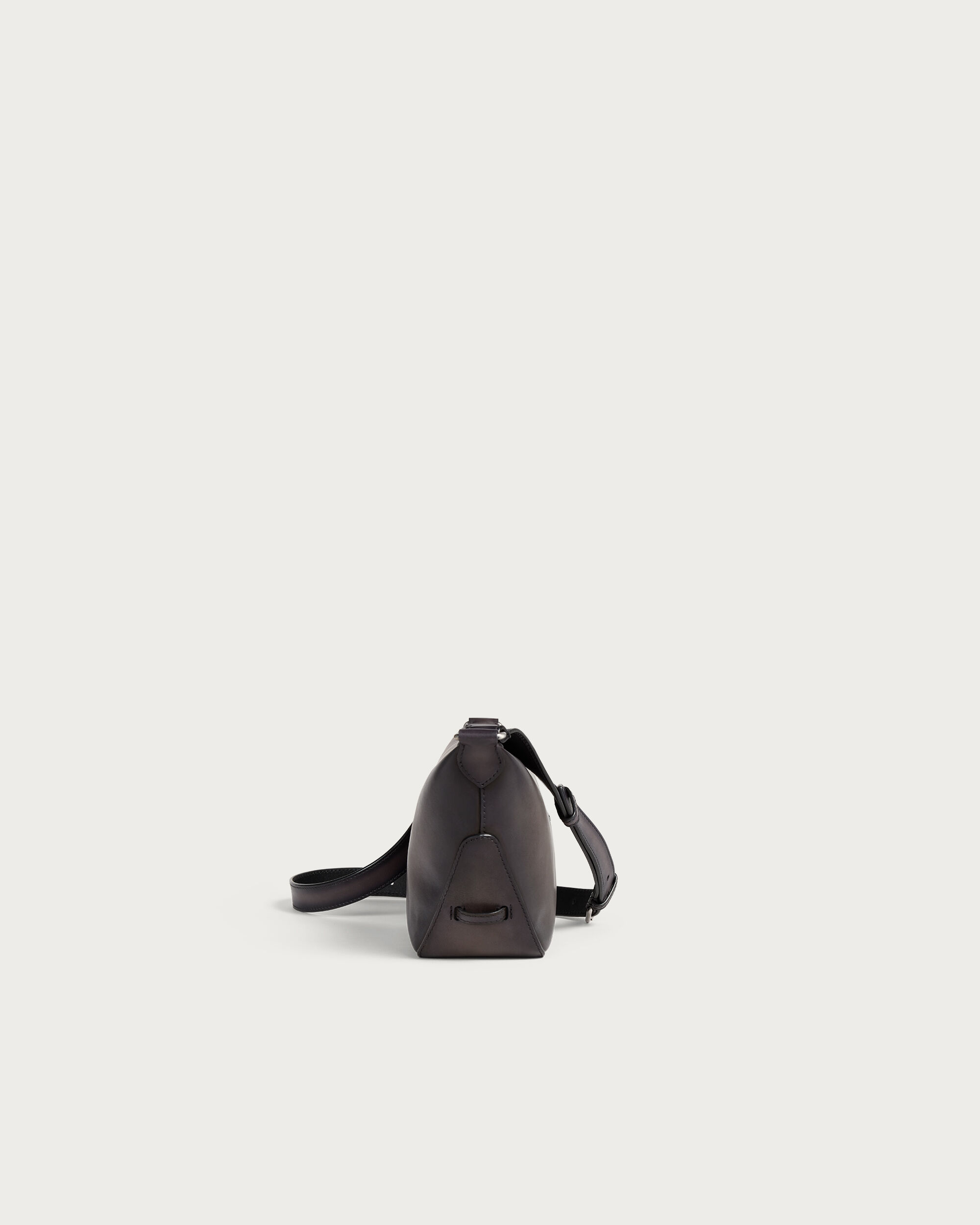 Toujours Soft Zipped Hobo XS Messenger, Charcoal, hi-res