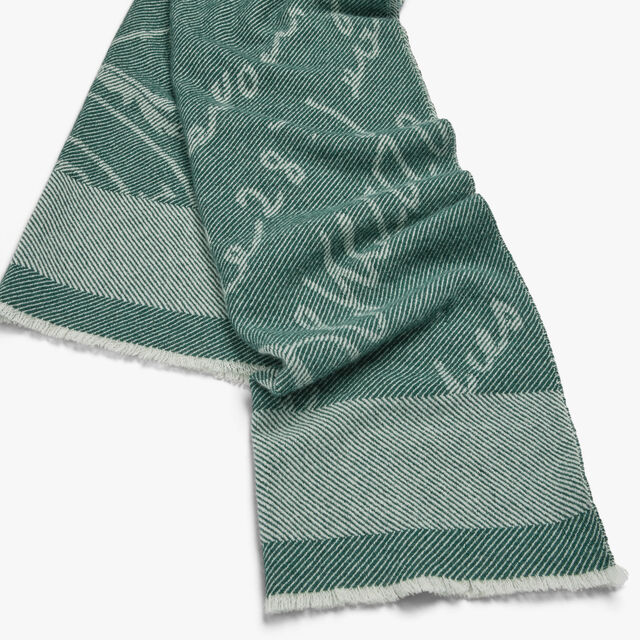 Cashmere Gabardine Scarf, DARK GREEN, hi-res 3