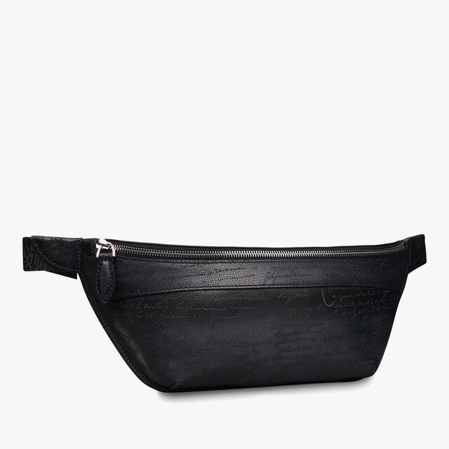 Rider Scritto Leather Belt Bag, NERO GRIGIO, hi-res 2