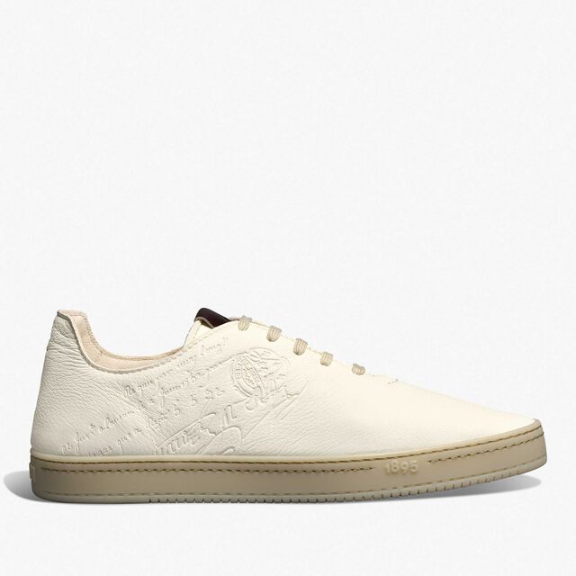 Sneaker Eden En Cuir Scritto, WHITE, hi-res 8