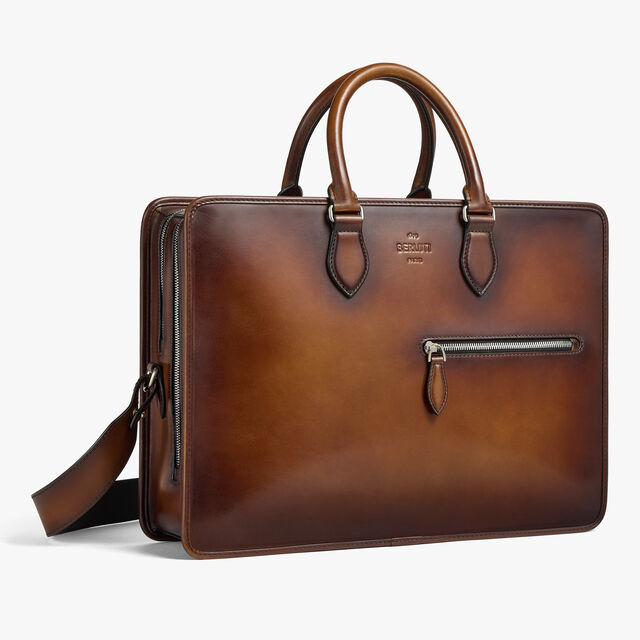 Deux Jours Leather Briefcase, CACAO INTENSO, hi-res 7