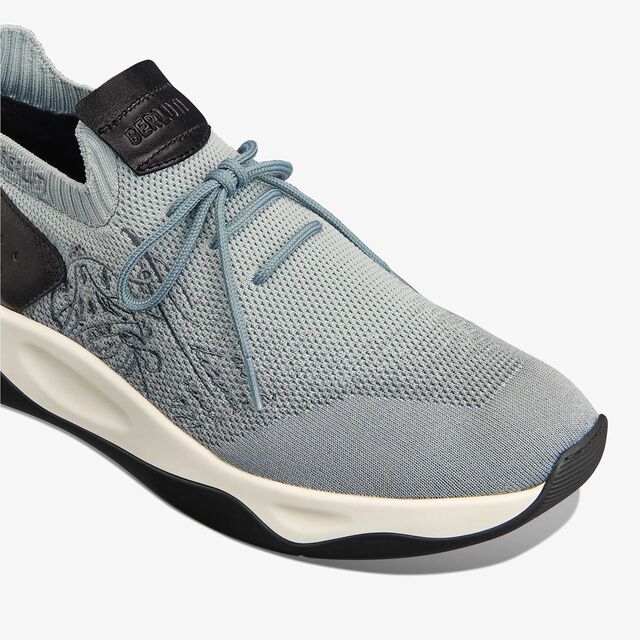 Shadow Scritto Knit And Lagoon Calf Sneaker, GRADIANT LIGHT BLUE, hi-res 5