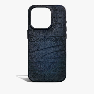 Scritto Leather iPhone 16 Pro Case, INDIGO DENIM, hi-res