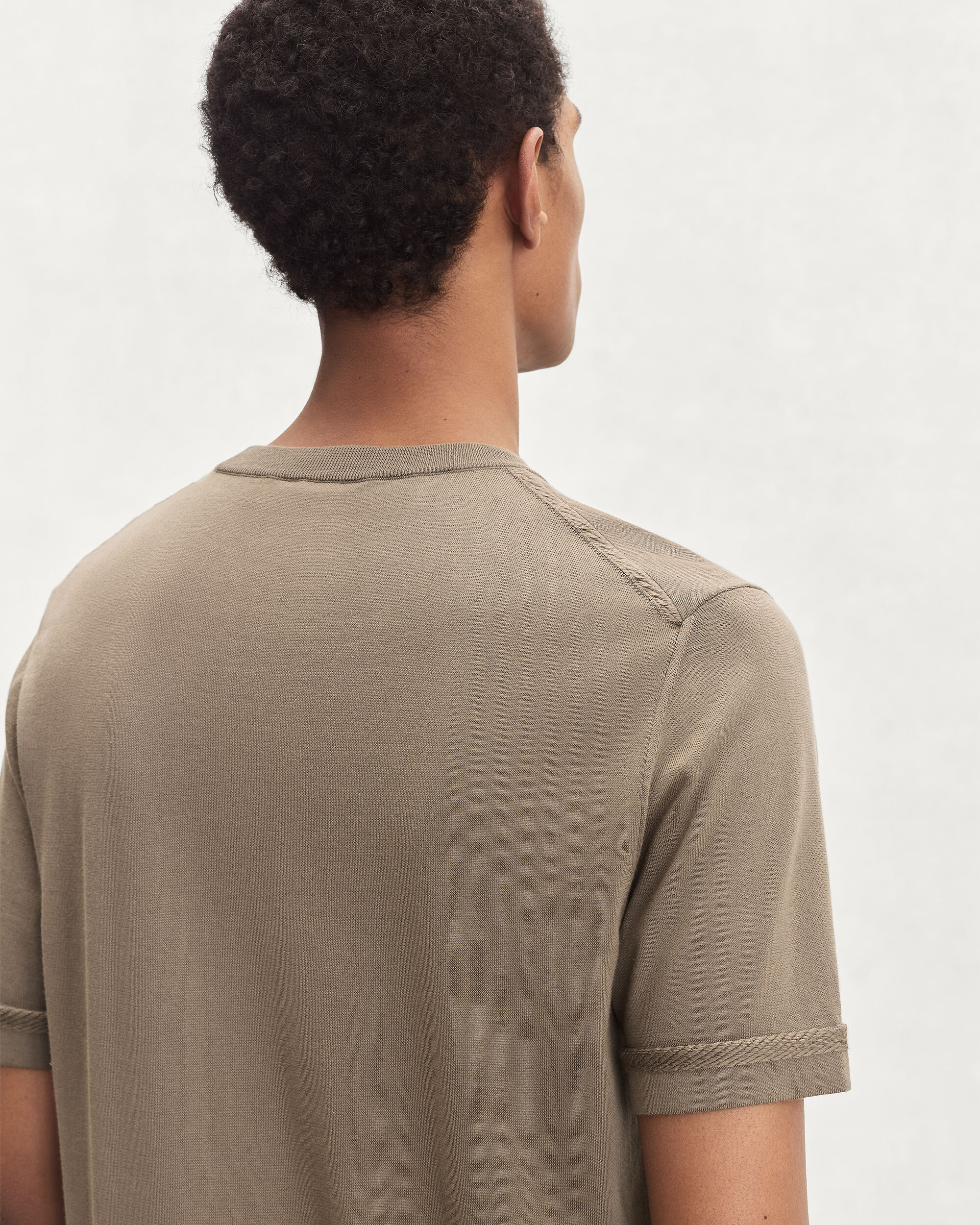 B-Thabor Embroidery Short-Sleeves Crewneck, Sepia, hi-res