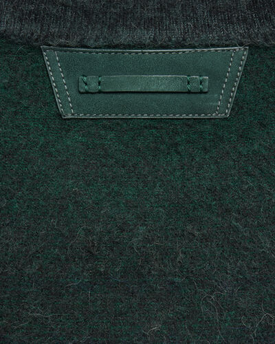 Brushed Patina Crewneck with Leather Detail, Green Patina, hi-res