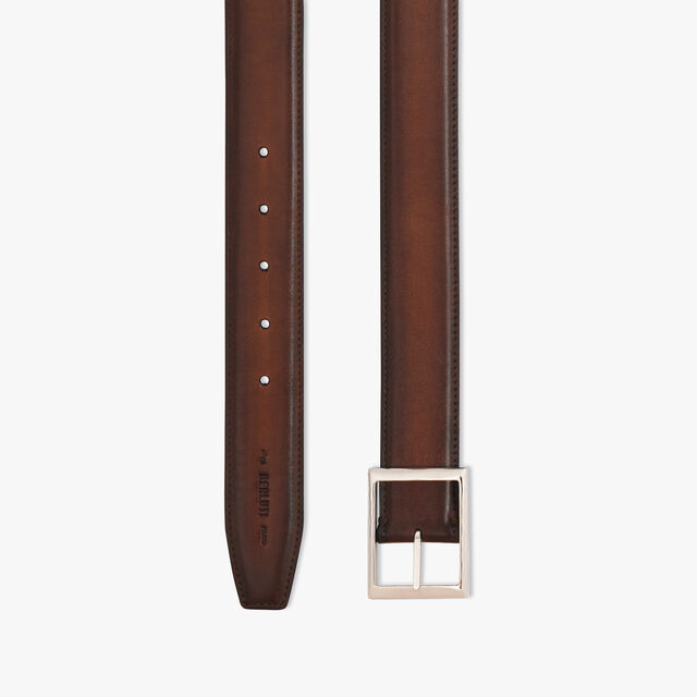 Classic Scritto Leather 35 Mm Reversible Belt, OLIVE & CACAO INTENSO, hi-res 2