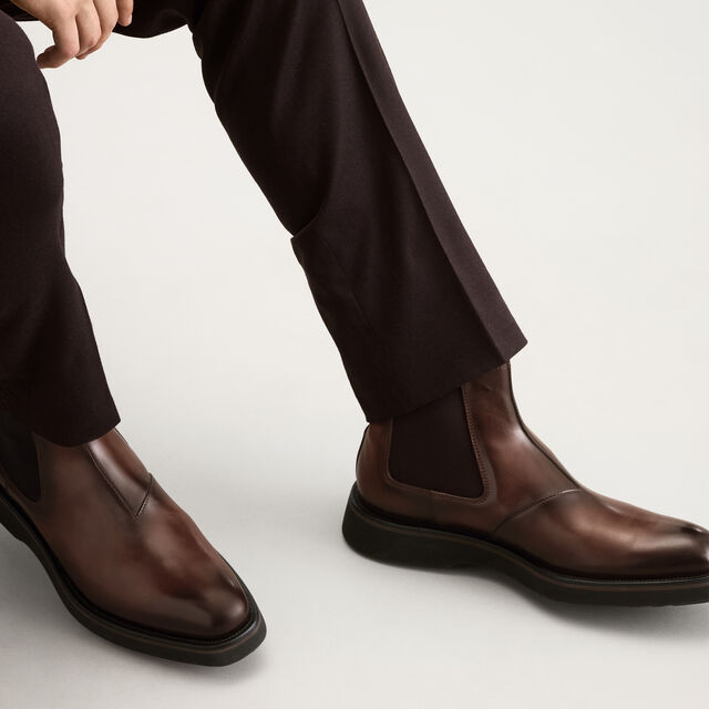 Alessio Venezia Calf Leather Chelsea Boot, MARRONE INTENSO, hi-res 2