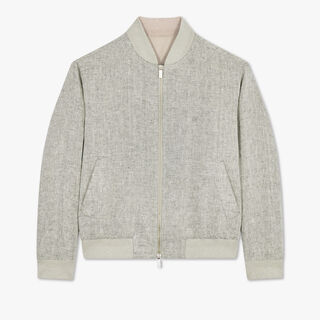 Bomber En Lin, LINEN / LIQUORICE, hi-res