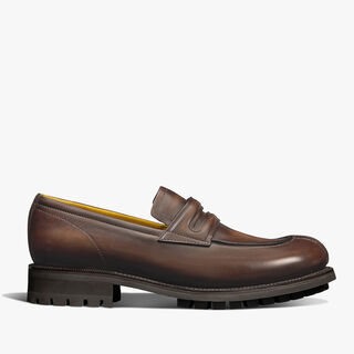 New Oslo Venezia Calf Leather Loafer, MARRONE INTENSO, hi-res