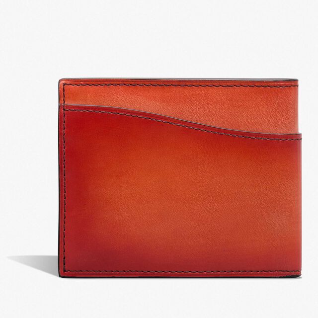 Makore Slim Scritto Leather Compact Wallet, TANGERINE, hi-res 2