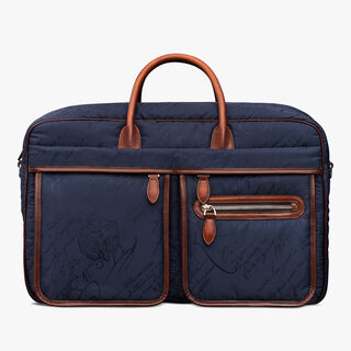 Weekend Nylon Scritto Travel Bag, NAVY, hi-res