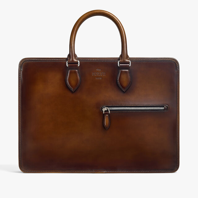 Un Jour Leather Briefcase, CACAO INTENSO, hi-res 1