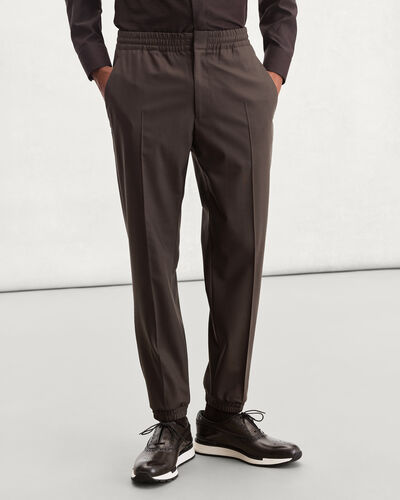 Fast Track Jogpants with Leather Zip-puller, Earth Brown, hi-res